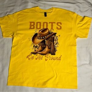 Women’s Yellow Boots On The Ground Graphic T-Shirt